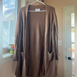 Long brown cardigan